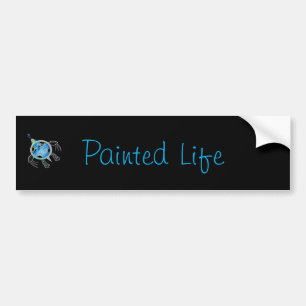Painted Sea Turtle Bumper Sticker