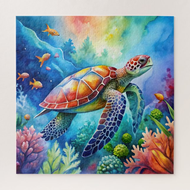 Painted Sea Turtle  Jigsaw Puzzle (Vertical)