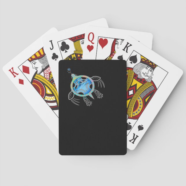 Painted Sea Turtle Playing Cards (Back)