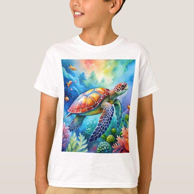 Painted Sea Turtle  T-Shirt (Front)