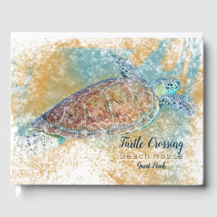 Painted Sea Turtle Themed Vacation Property Guest Book