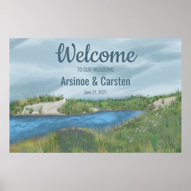 Painted Seaside Wedding Poster (Front)