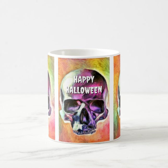 Painted skull. Customised Coffee Mug (Center)
