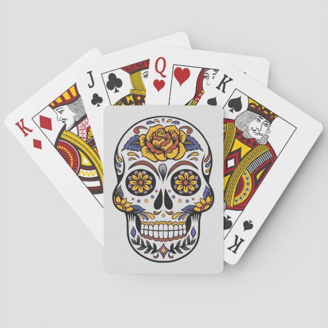 Painted Skull Design Playing Cards (Back)