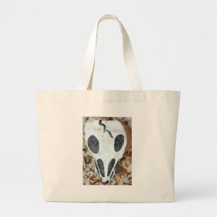 painted skull large tote bag