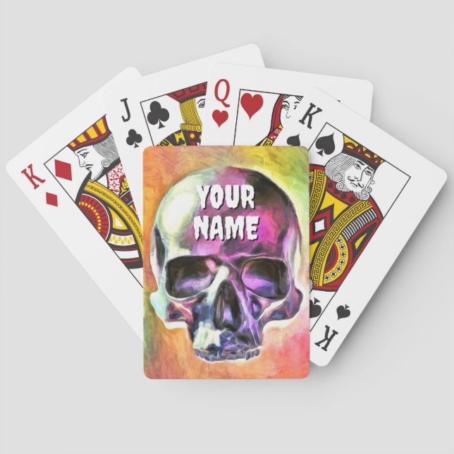 Painted skull. Personalised Playing Cards (Back)