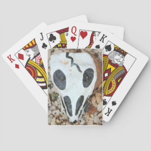 painted skull playing cards