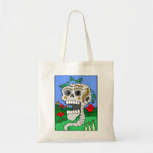 Painted Skull Tote Bag