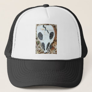painted skull trucker hat