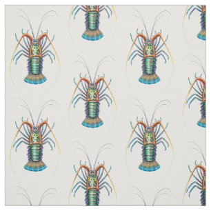Painted Spiny Lobster Art Fabric