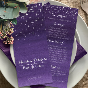 Painted star night sky starry wedding menu