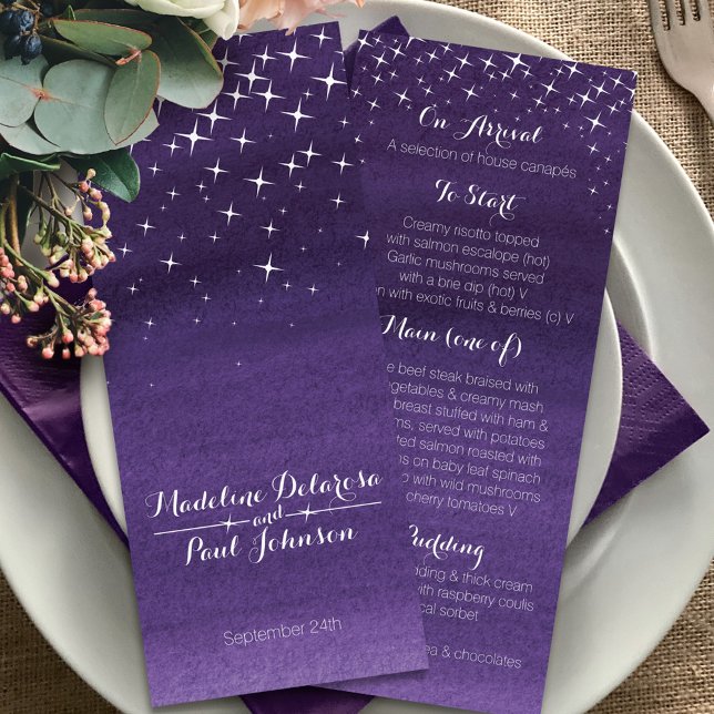 Painted star night sky starry wedding menu (Creator Uploaded)