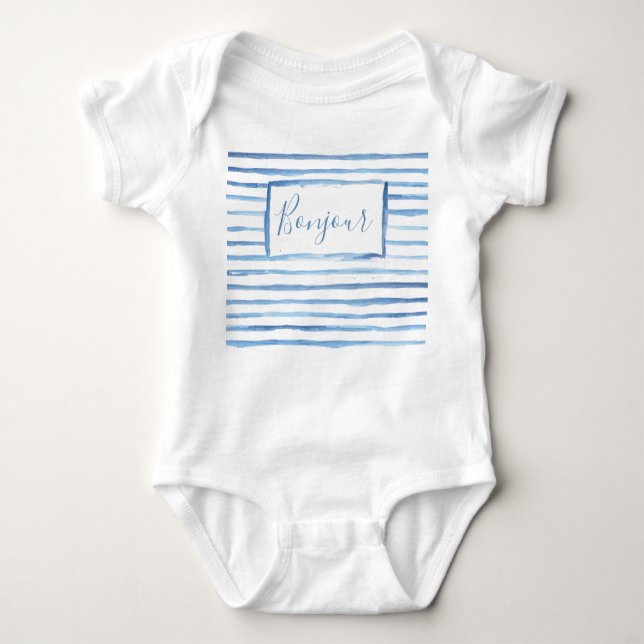 Painted Stripes Customisable Onsie Baby Bodysuit (Front)
