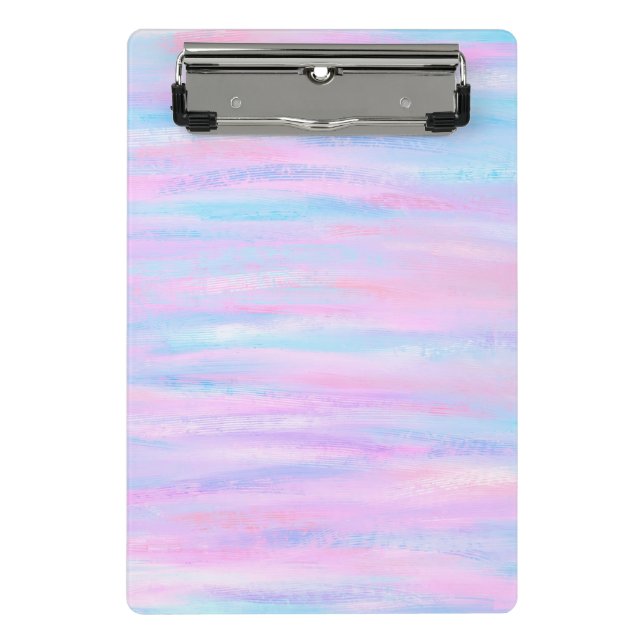 Painted Stripes Turquoise Pink Purple Mini Clipboard (Front)