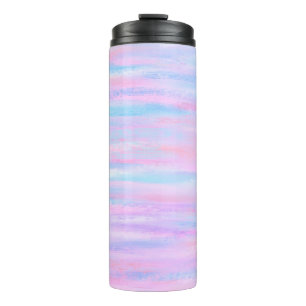 Painted Stripes Turquoise Pink Purple Thermal Tumbler
