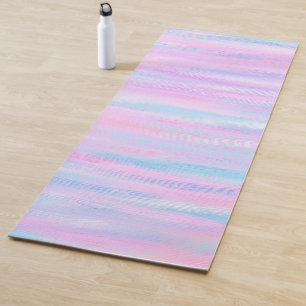 Painted Stripes Turquoise Pink Purple Yoga Mat