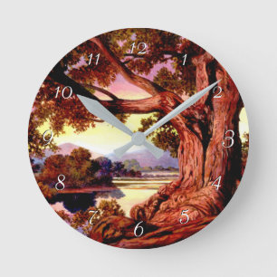 Painted Sturdy Oak Round Clock