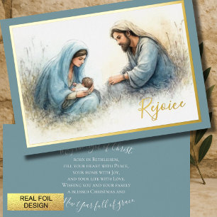 Painted Style Nativity Scene Holiday Card