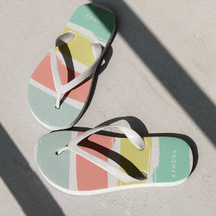 Painted Summer Stripes Sunwashed Neon Jandals