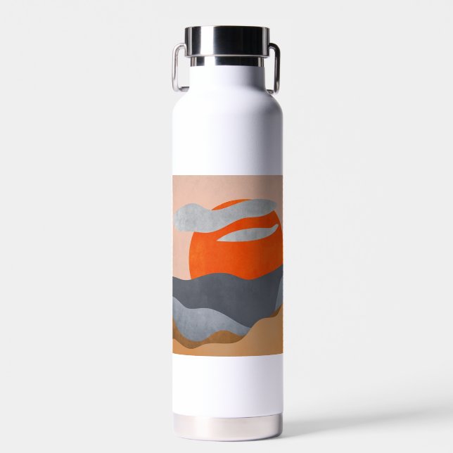 Painted Sun, clouds and water Bottle (Front)