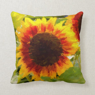 Painted Sunflower Design Cushion