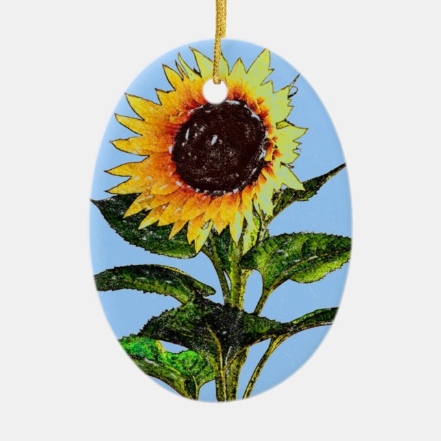 Painted Sunflower Ornament (Front)