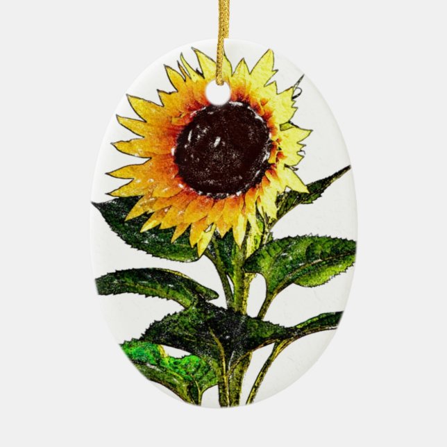 Painted Sunflower Ornament (Front)