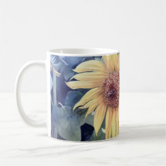 Painted Sunflowers with a Bee Coffee Mug