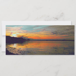 Painted sunset holiday card