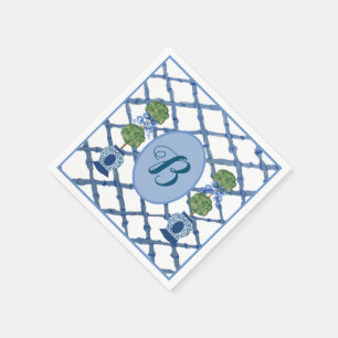 Painted Topiary Chinoiserie Ginger Jars Jar Napkin