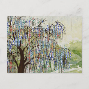 Painted Trees Digital art composition Postcard