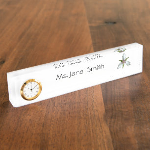 Painted Trillium Spring Wildflower Desk Name Plate