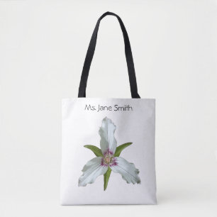 Painted Trillium Spring Wildflower Tote Bag