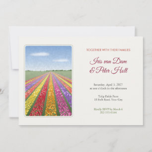 Painted Tulip Field Rows Spring Wedding Invite