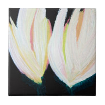 Painted Tulips Ceramic Tile