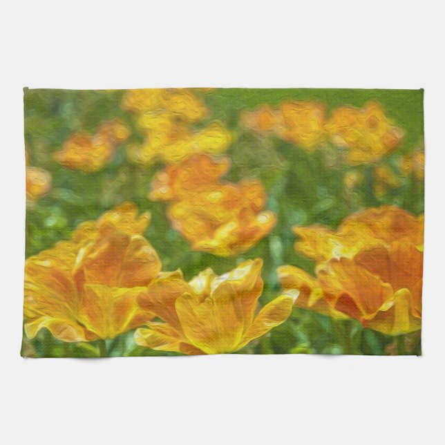Painted Tulips Tea Towel (Horizontal)