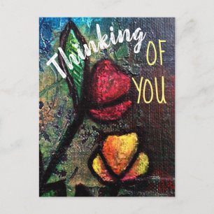 Painted Tulips Thinking of You Postcard
