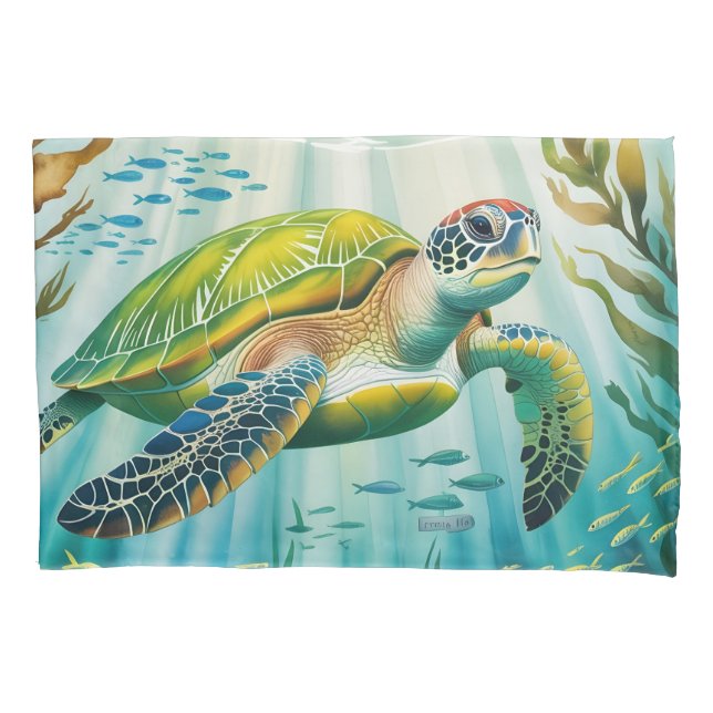 Painted Turtle Pillowcase (Front)