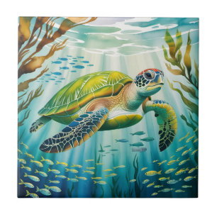 Painted Turtle Tile