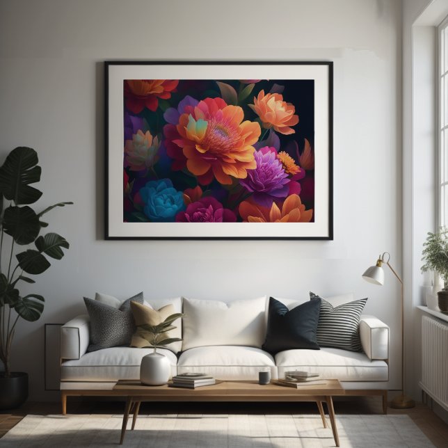 Painted Upclose Flowers Bold 4:3 Poster (Creator Uploaded)