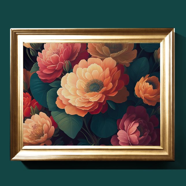 Painted Upclose Flowers Bold 4:3 Poster (Creator Uploaded)