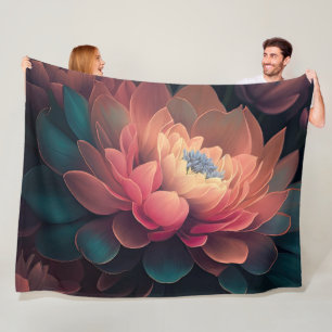Painted Upclose Flowers Bold Fleece Blanket