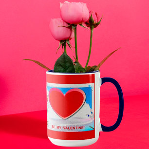 Painted Valentine Heart Add Your Photo Mug