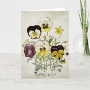 Painted Vintage Flower Bouquet Script 1 Card