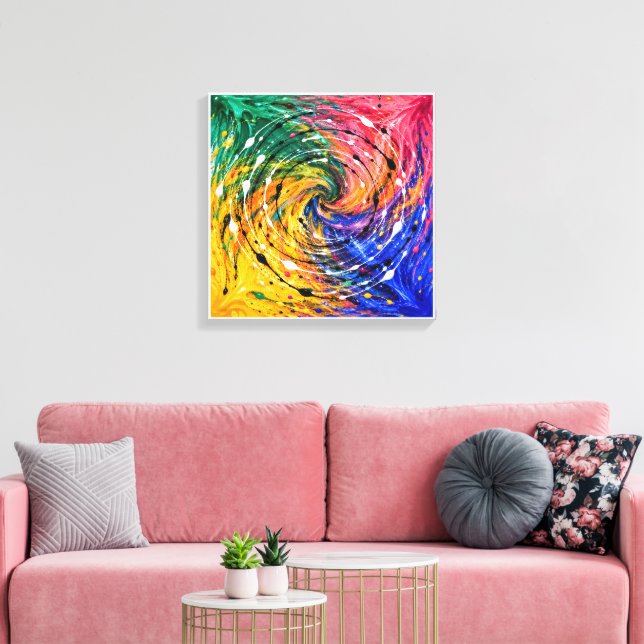 Painted Vortex Canvas Print (Insitu(LivingRoom))