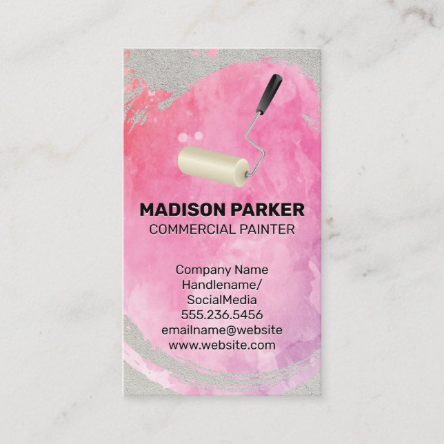 Painted Wall | Paint Roller Tool Business Card (Front)