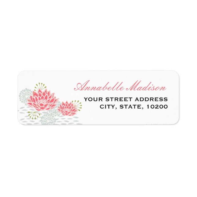 Painted Water Lilies Return Address Labels (Front)
