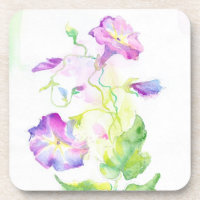 Painted watercolor convolvulus flowers