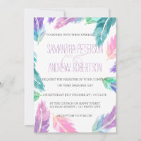 Painted watercolor feathers Wedding