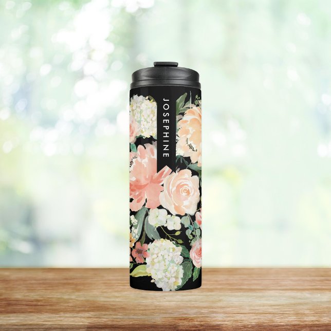 Painted Watercolor Floral Bouquet Personalised Thermal Tumbler (Creator Uploaded)